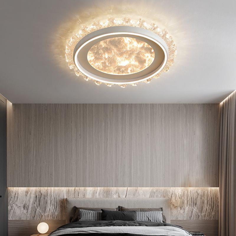 意式极简卧室吸顶灯轻奢波浪状现代简约圆形高亮度全光谱灯具