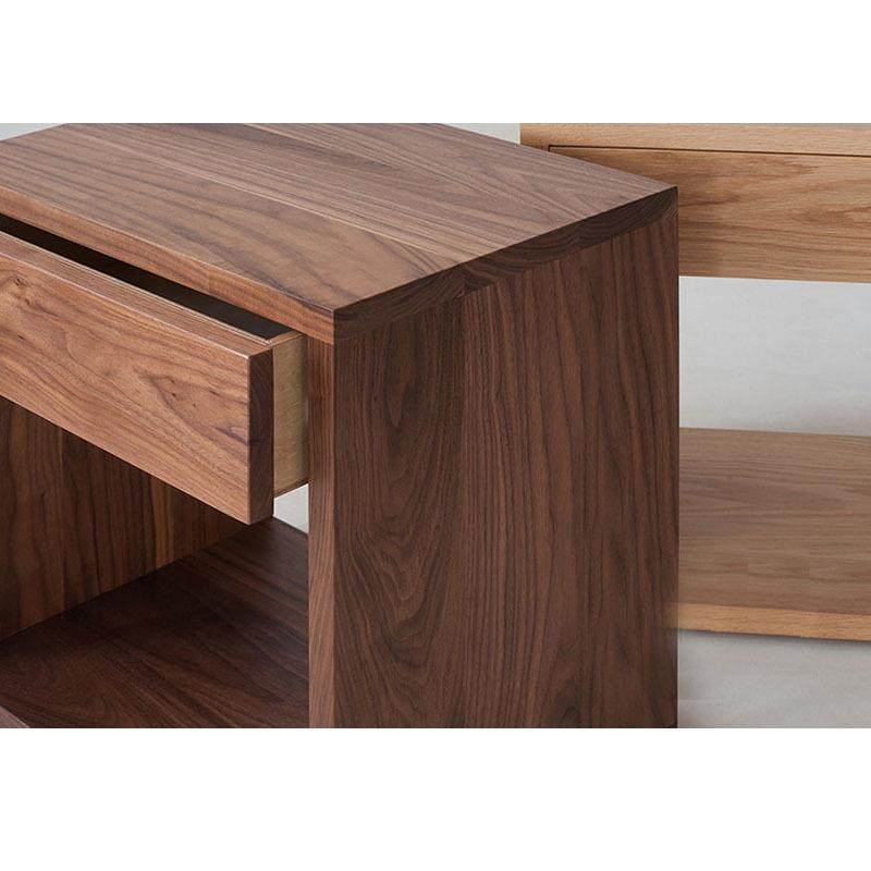 白橡木角边柜抽屉卧室家具纯实木床头柜全实木实用多功能卯榫结构