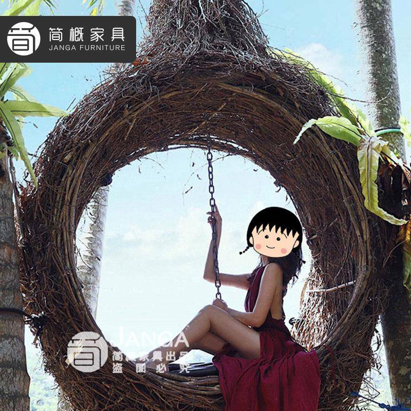客网红鸟巢款藤厅阳台卧室吊篮1编秋千吊篮椅时尚椅吊床摇椅工厂