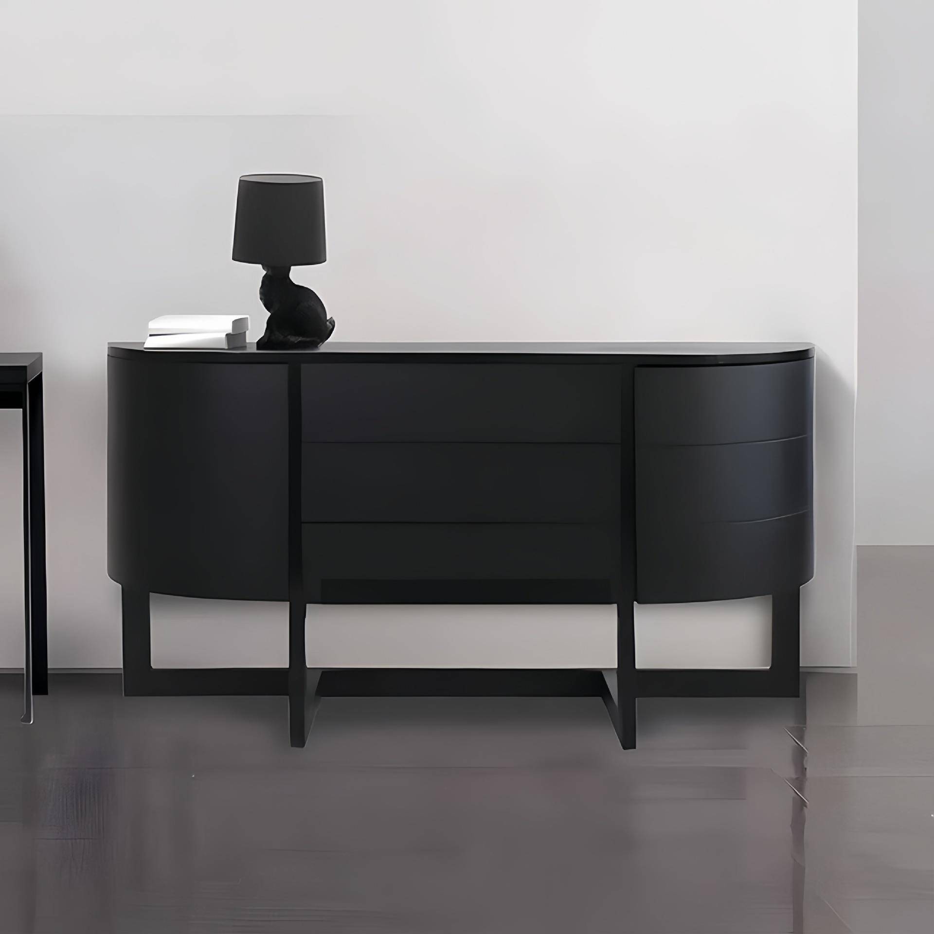 意式轻奢实木玄关柜客厅家用半圆入户玄关桌门厅柜现代简约餐边柜