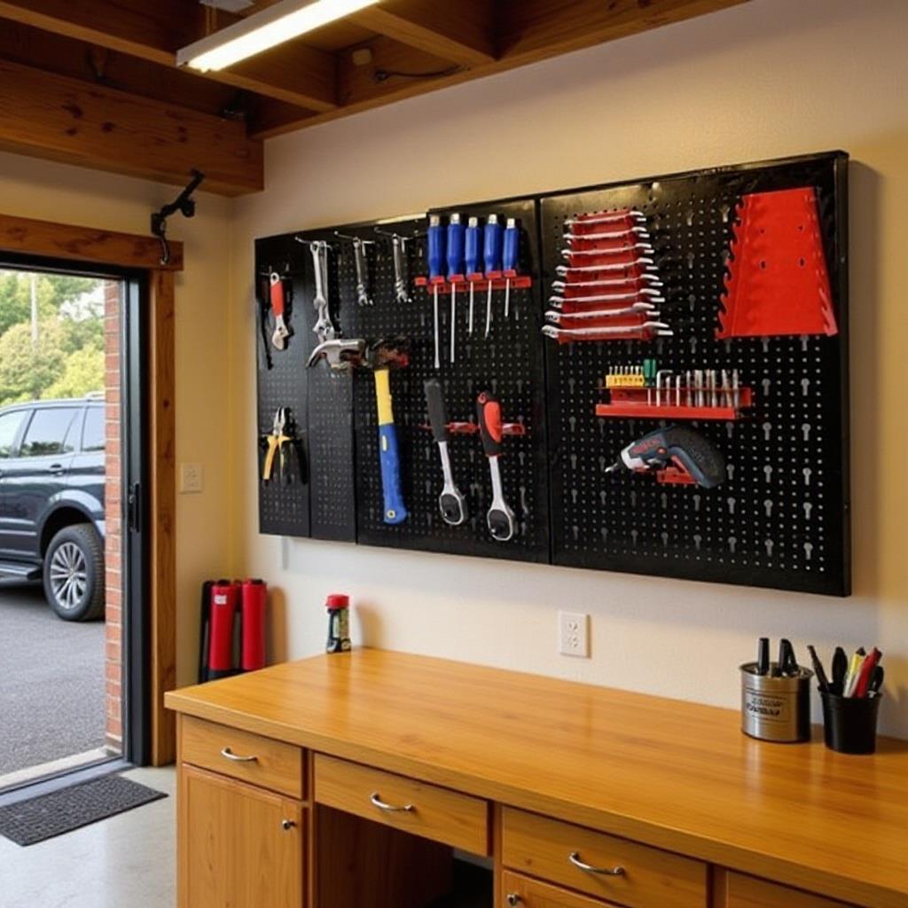 盛京五金工具挂板墙面挂钩收纳架物料整理架家用置物架方孔洞洞板