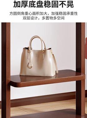 挂衣帽卧室功能多双层落地衣收纳架简约TXK一体实木轻奢挂衣架