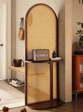 中式藤编屏风隔客厅玄关实折叠小户遮型挡断入VYT77木户简约