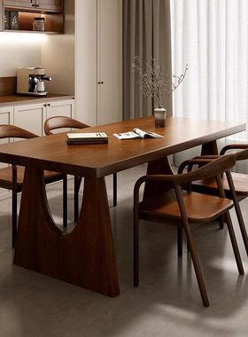 严桌选wyy20241实木餐桌原小户型吃饭家用颜值方形餐桌网红木风大