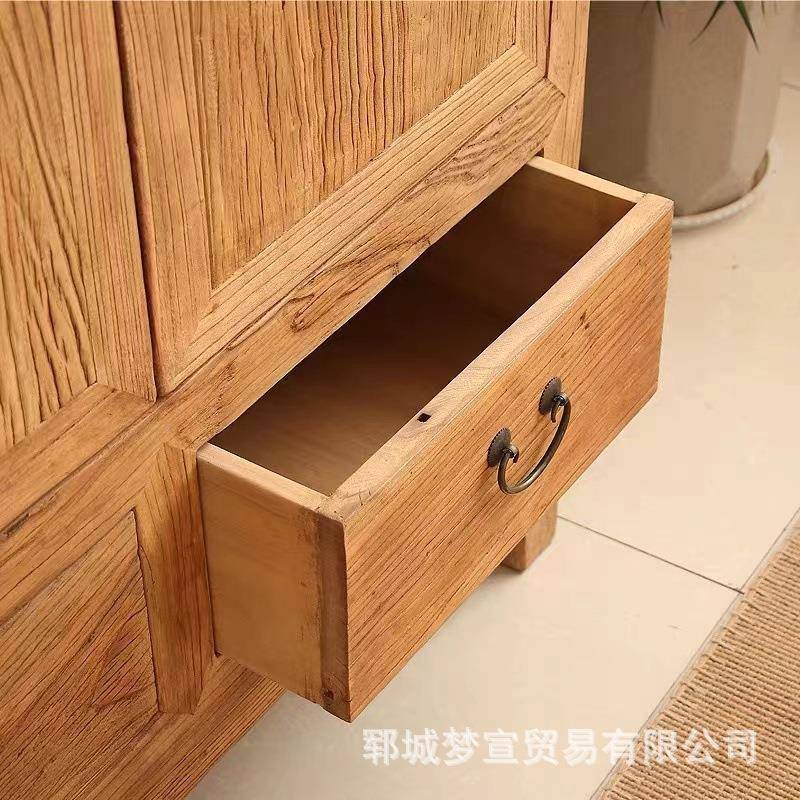 老榆木实木衣柜榫卯工艺用卧EWT室家民宿衣服衣服储挂物收纳柜中