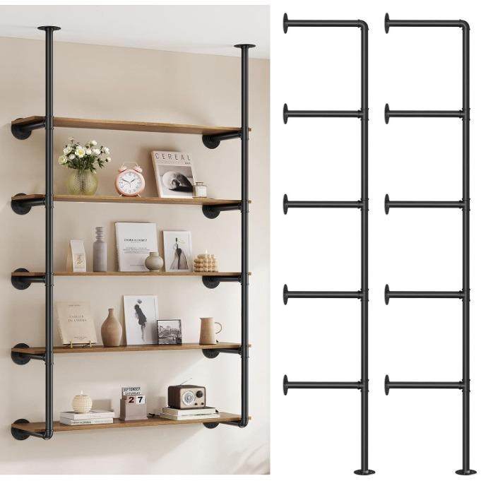 工业铁管架壁1111式厨房室管道架柜书挂客厅存储黑色金属管道支浴,收纳整理,书桌收纳置物架,淘宝优惠券,粉丝福利购,淘宝优惠卷