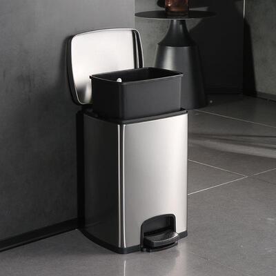 商用pxx50713厨垃圾桶房家用不锈钢脚盖踏式客厅加大量容带脚踩卫
