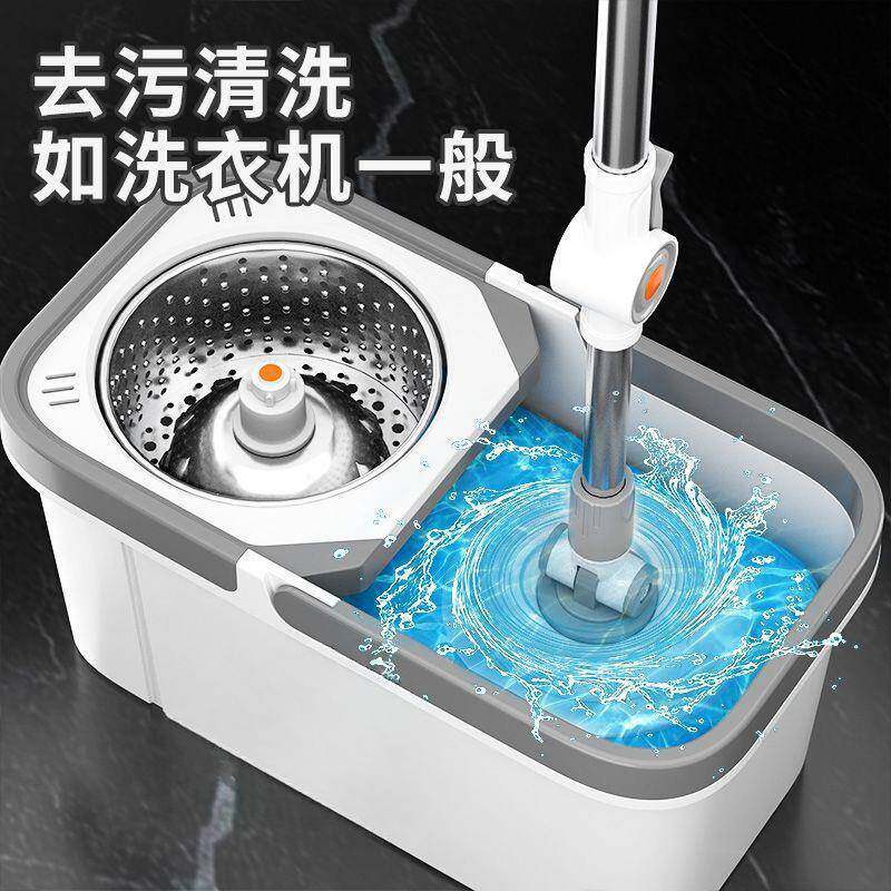 新款旋转拖把干湿两用加免手洗大厚568家加用款旋拖懒转人吸水拖