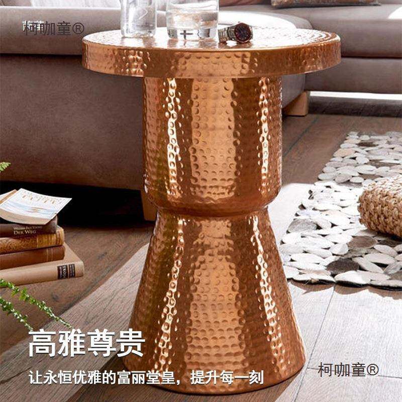 法式茶厅桌复古茶几沙发边几客小桌锤纹房间创意性设计师个角麦太