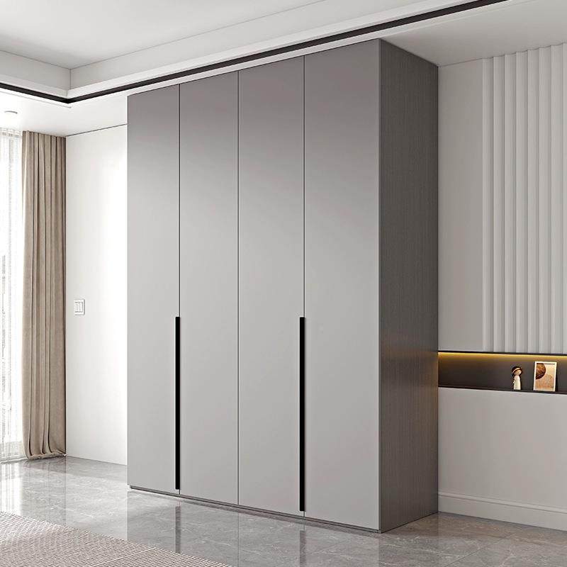 约意式极简衣柜卧室现代简一门到顶用实木家衣橱灰系柜子环151保
