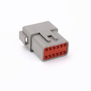 1电2孔防水小堵塑壳插头线快速接头 C15汽车OWS接器02 DT04 连12P