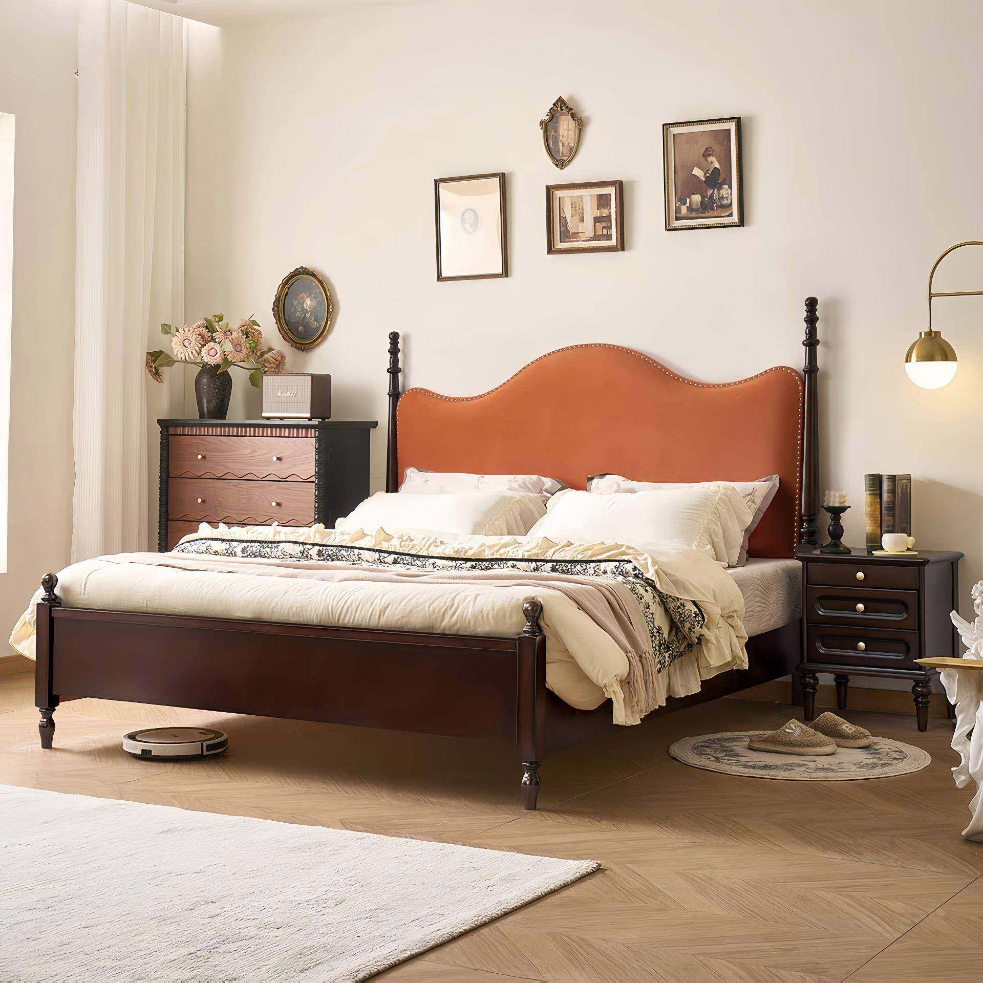 法式复古实木软包床.KLI8米主双米人卧床美式田园风1大床2床中古,电子元器件市场,其它元器件,淘宝优惠券,粉丝福利购,淘宝优惠卷