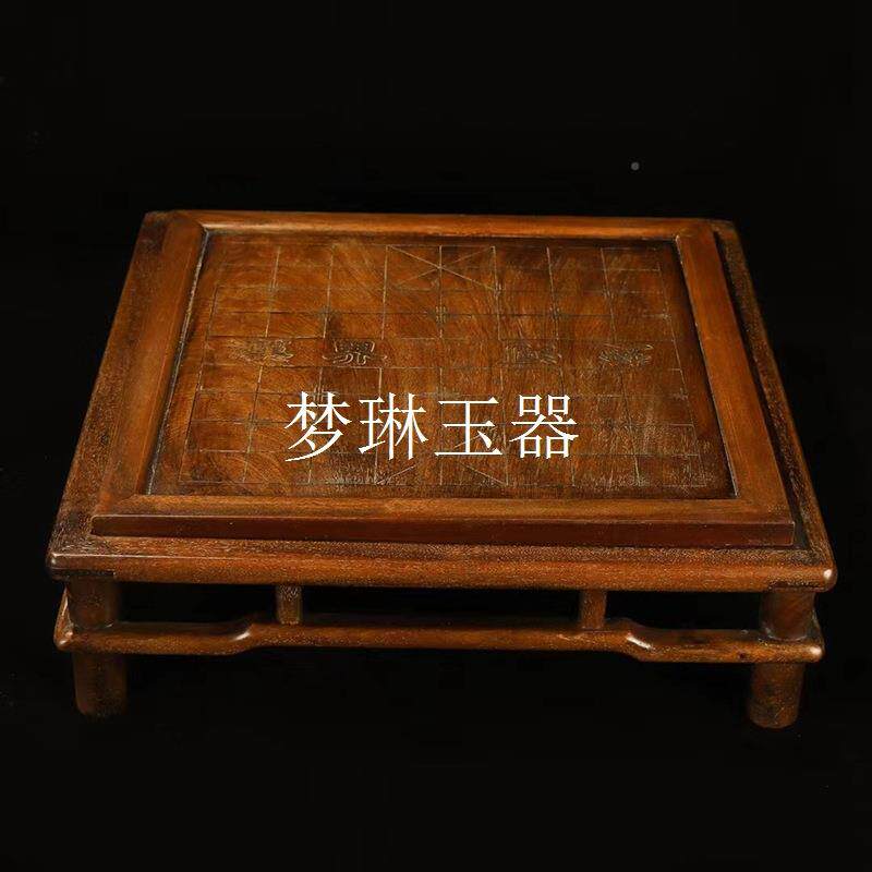 用珍藏件黄花梨木象棋围棋两棋盘大桌藤动编正方形摆可zzcl139活