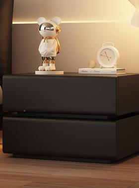 奶油床头柜小风型浮2025新46729款木创意现代简约卧室家用悬全实