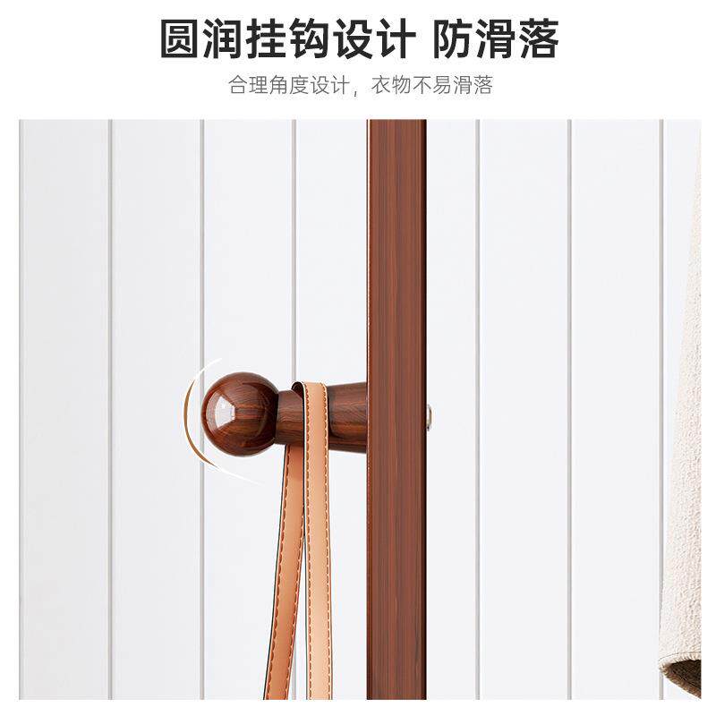 衣架7860落网地家用衣架卧室柜式红帽挂衣服架子橡胶木挂实木简易