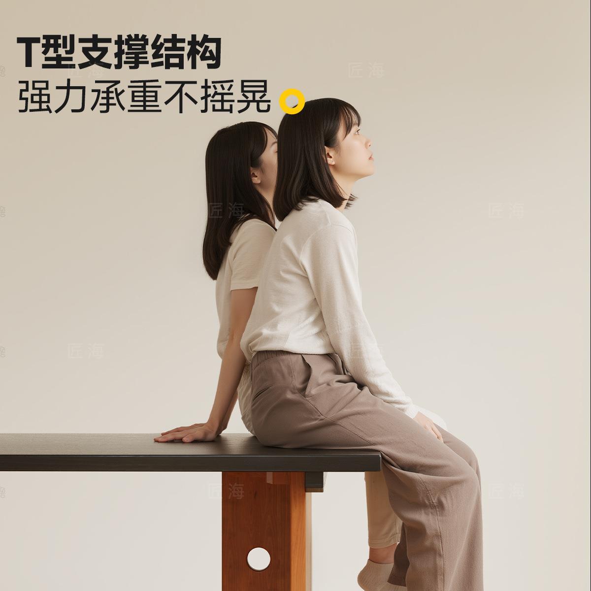 匠海实木洞洞书靠窗学习桌中古风电脑作桌子家双用大板桌桌ZOV人