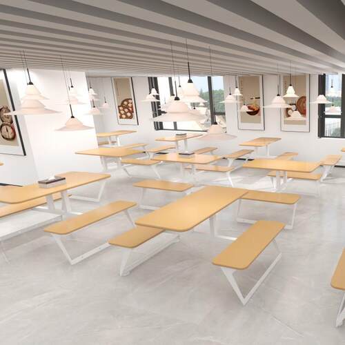 食堂餐桌饭堂单位公餐司商连体快餐店职饮员STCZ-669工人用学校食