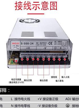 明纬开关电55A源压2204V转12V3324V14.6A36V48V350W00W500W直流变