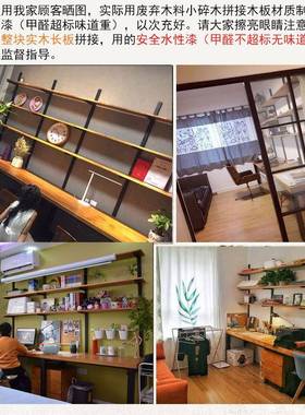 实木XHT双人架书桌书家用办公长学桌写字台儿童习桌桌大电脑书柜