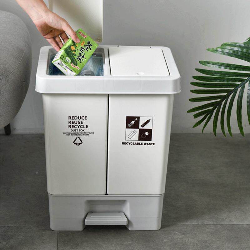 分类离垃圾桶家用客8T7ijcY4厅厨创意房号脚踩带盖干湿分拉圾筒大