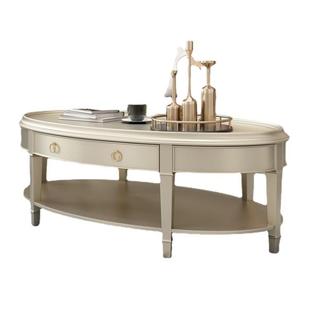 美式 木沙发几21871电视柜组合客香厅现形代轻奢家具椭实圆茶桌槟