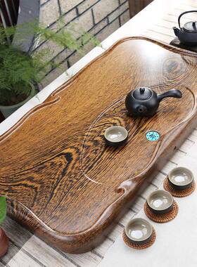 黑檀茶茶盘海家用套IMQ装具实木茶茶台木大小号长方形原木花梨茶