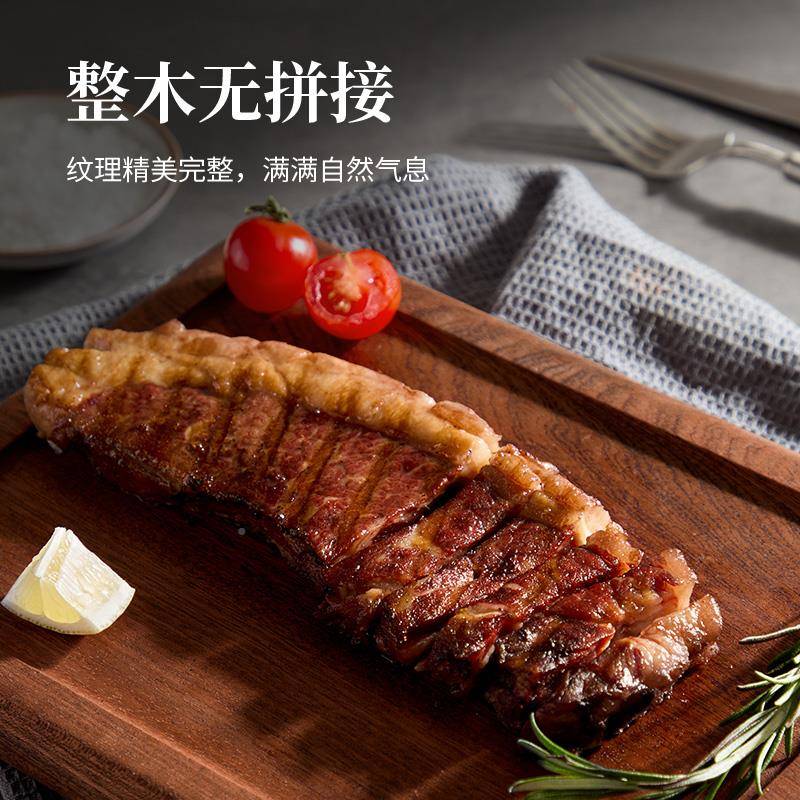 谋生乌檀木整盘牛排餐扒木板披萨盘牛子西餐木餐902具牛排盘木盘