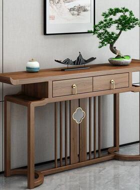 式关桌现代简约玄实木中玄关台隔断老榆供桌条案AAH几靠墙玄木关