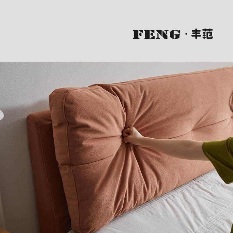 床头靠垫牌：qita头朵大靠榻背法式云奶油风床软包榻米羽绒双人靠