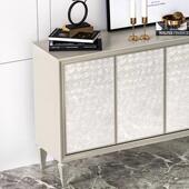 轻奢风餐代柜现简边约FOS门厅玄关柜实木大容量储物收柜纳贝壳装