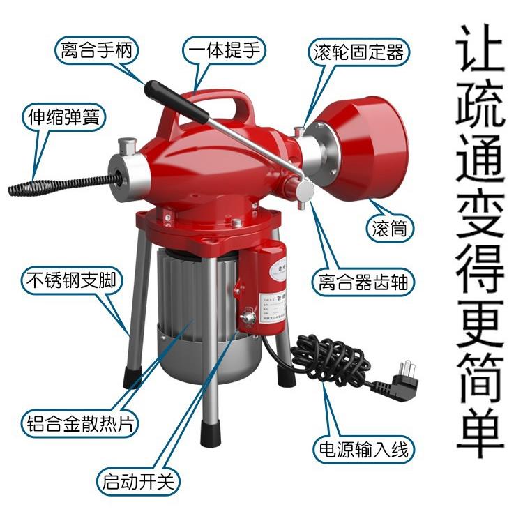 通下疏水道通工道F967T9S9具电下水管疏通机疏通器动专业厨房堵塞