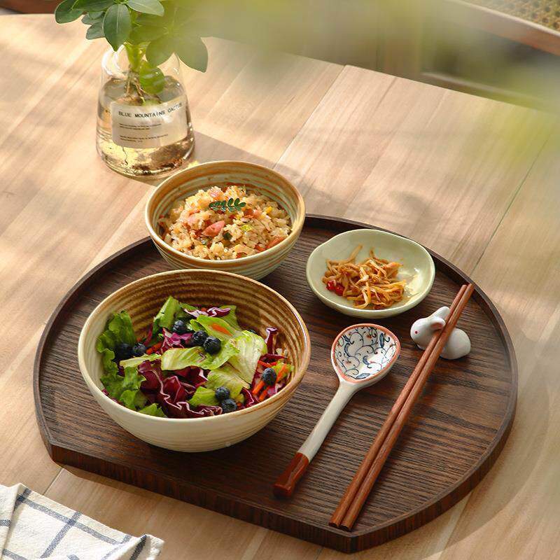 装日式仪式CAQ感餐具一人食盘筷套带碗托盘子月民宿早餐盘一人用