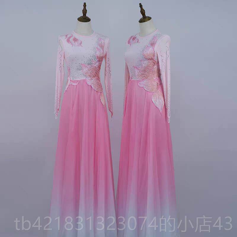 高档芙蕖古裙典舞蹈服女印汉唐飘逸摆大纱衣中国舞演出合唱服歌伴