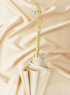 高档SUNHOME?原创法式墨花双水层长柄晴雨伞防晒太阳伞Y女复古轻