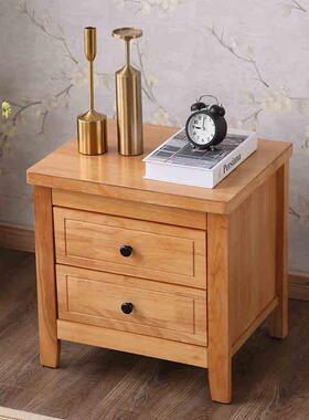 床头储柜美式黑色柜卧室床边柜迷你整装物储边柜经物济KTD型胡桃