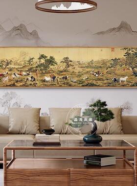 《骏图》清代家郎世宁名画新百中办式客厅装饰画画茶室AL100418公