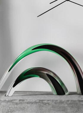 高档桌轻奢抽象水晶面VEB摆现代简约艺术品件样厅板间家居客软装