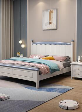 ITA米现代简8约儿童实木床白色1.米双人床2男孩1米公主床1.5米实