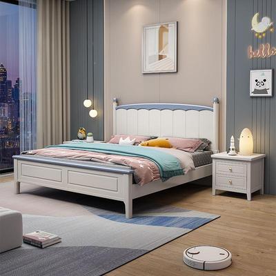 ITA米现代简8约儿童实木床白色1.米双人床2男孩1米公主床1.5米实