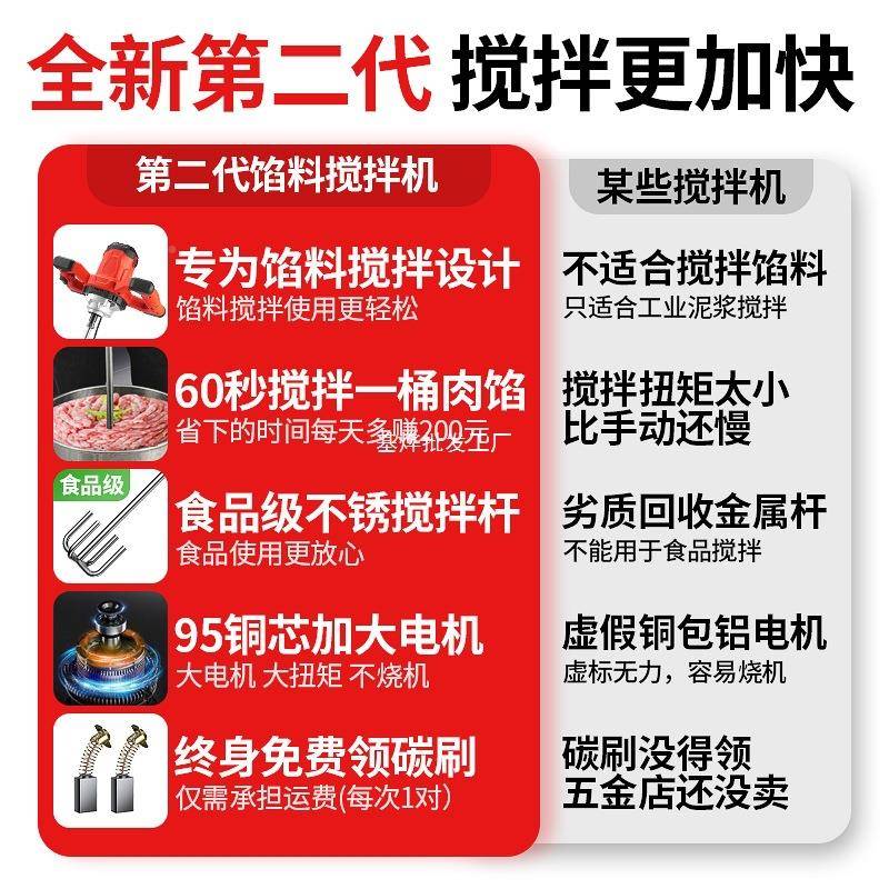 馅搅全拌机电动和面机商用揉面多10002915功肉能蛋自动厨师机打器