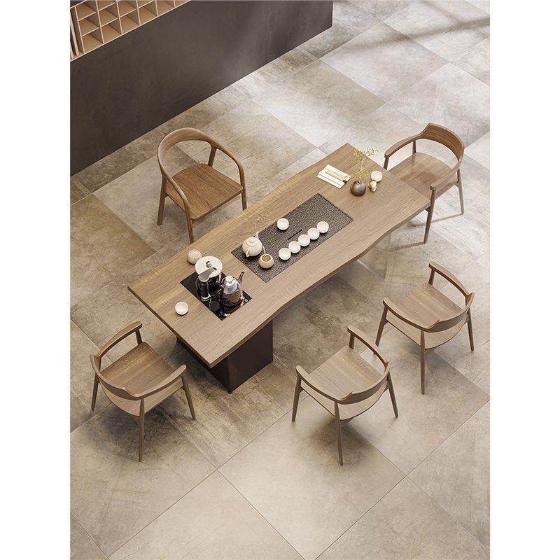 实木ZQW大板泡茶桌办公室家客厅茶桌烧水壶一嵌入体式新用茶款桌,商业/办公家具,茶台/茶桌,淘宝优惠券,粉丝福利购,淘宝优惠卷