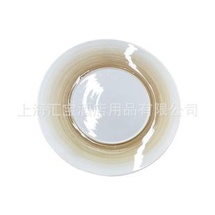 陶瓷餐垫手绘盘釉彩2平8.5cm圆TFL形西餐板牛排陶瓷圆形盘陶瓷垫