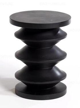 ia墩o宜道创木头凳艺术原木黑色木边几d树桩摆件木意墩子厂