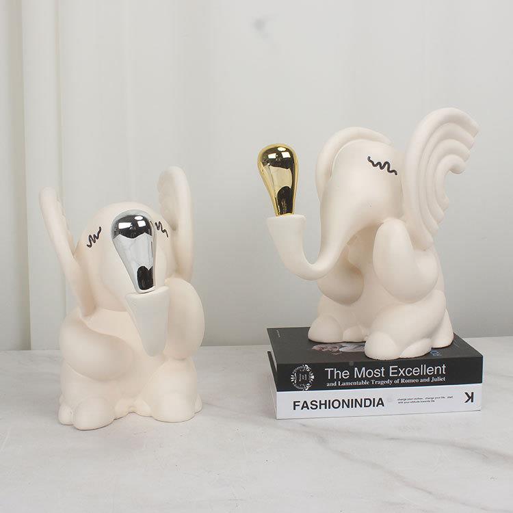 现代艺术创意卡象通大公仔摆动件家居儿童房物酒店84085样板间装