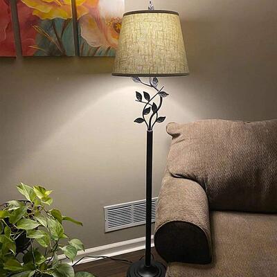 落地灯新款复古美式乡村树子客厅卧室灯QL5023Lt书房l叶ofebay