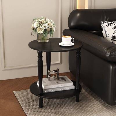 复古客风木实双边几茶水柜层边柜家用厅云舟7806小户型圆形沙发茶