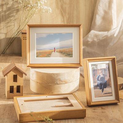 台实木相o框摆照7寸8寸柚木308洗照片做成片墙装裱框架刻log相框