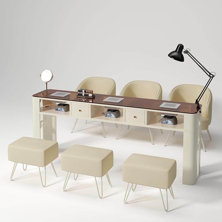 玻璃美甲262约桌单双三人美美甲台桌椅套装色黑简甲店桌子,商业/办公家具,美甲台,淘宝优惠券,粉丝福利购,淘宝优惠卷