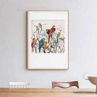 制室新中式书房餐厅装饰画茶吴冠中卧复室客厅画玄关挂06845666画