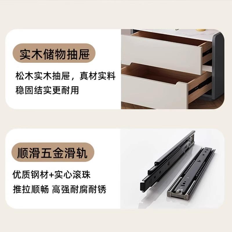 全实木岩板烤漆床小头柜简约现创代极简意纳ESN柜型收纳储收物柜